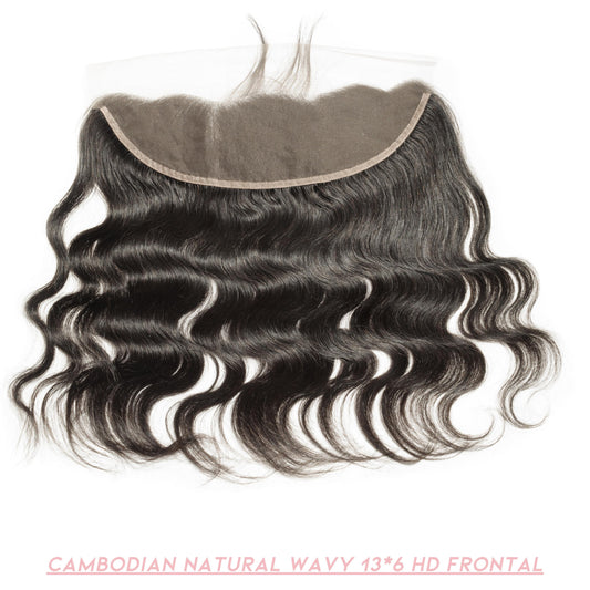 Cambodian Natural Wavy 13*6 HD Frontals
